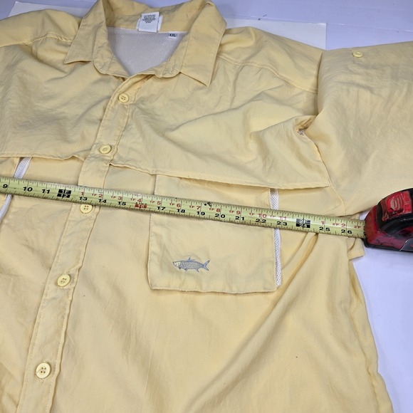 TARPONWEAR Simms Mens Size‎ XXL Vintage Yellow Vented Fishing Button Front Shirt - Picture 7 of 9